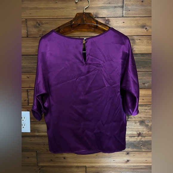 White House black market silk stretch plum color blouse size XXS - Picture 4 of 6